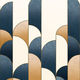 Art Deco Arches Mural - Navy - by Albany. Click for more details and a description.
