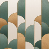 Art Deco Arches Mural - Emerald Green - by Albany. Click for more details and a description.