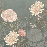 Classic Flora Mural - Teal/Pink - by Albany. Click for more details and a description.