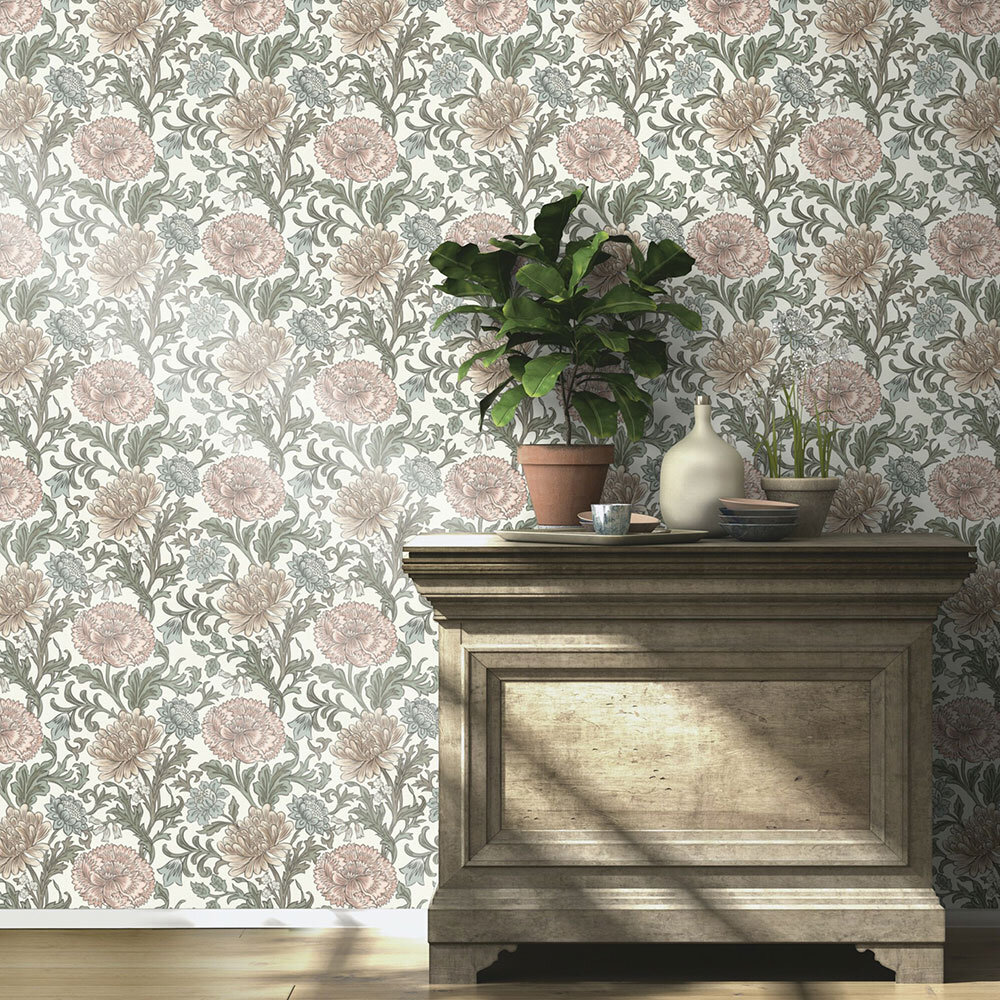 Arts Carnation Wallpaper - Dusty Rose - by Albany