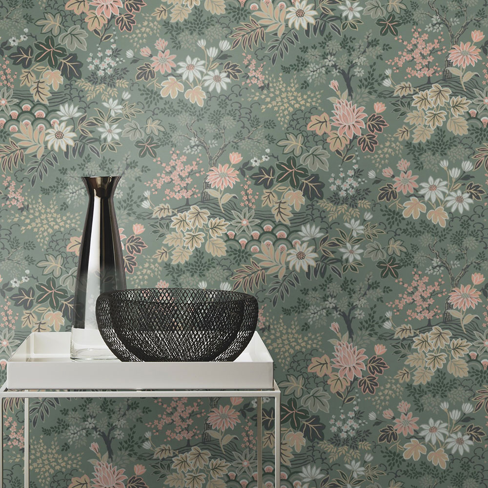 Spring Floral Wallpaper - Grey - by Albany