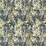 Rosedene Fabric - Charcoal/ Chartreuse - by Studio G. Click for more details and a description.