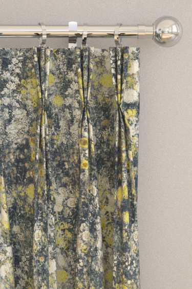 Rosedene Curtains - Charcoal/ Chartreuse - by Studio G. Click for more details and a description.