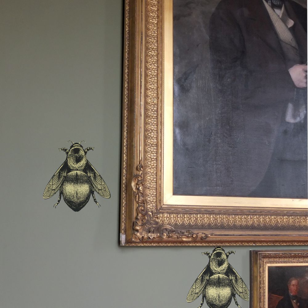 Napoleon Bee Wallpaper - Grey - by Timorous Beasties