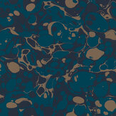 Marble Wallpaper - Azurite/ Copper/Japanese Ink - by Harlequin. Click for more details and a description.