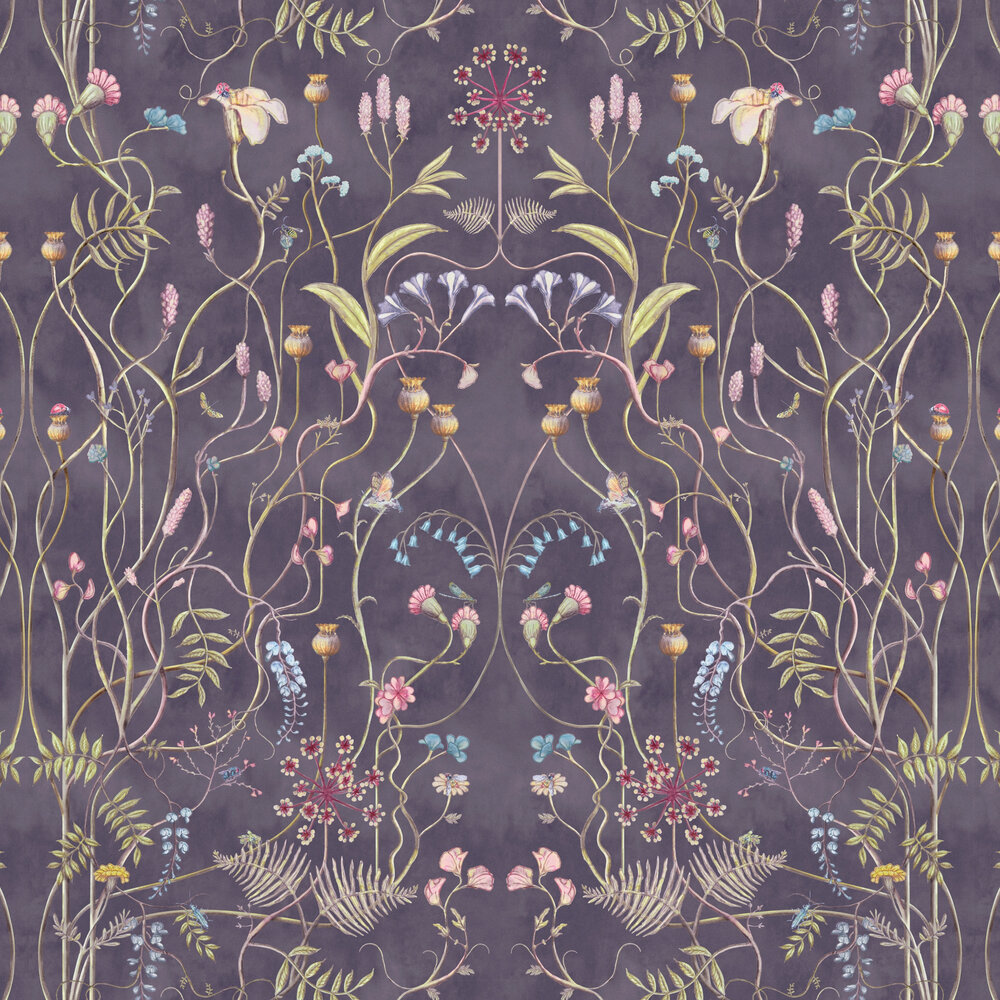 Wildflower Garden Fabric - Nightshade - by The Chateau by Angel Strawbridge
