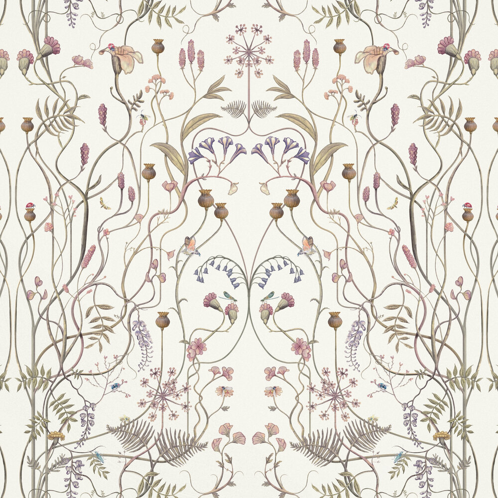 Wildflower Garden Fabric - White - by The Chateau by Angel Strawbridge