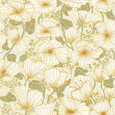 Matilda Wallpaper - Gold - by Galerie. Click for more details and a description.