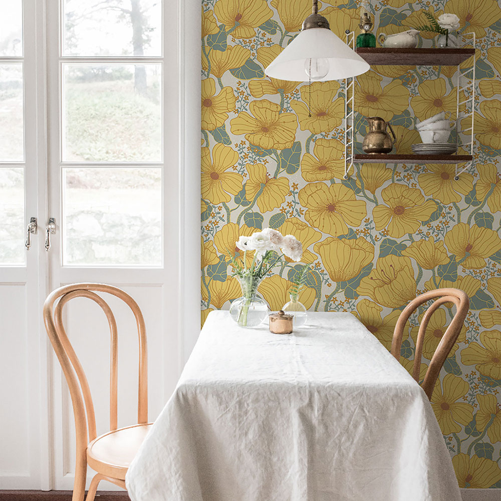 Matilda Wallpaper - Yellow - by Galerie