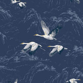 Papier peint Animalia   - Bleu nuit - Laura Ashley. Cliquez pour en savoir plus et lire la description.