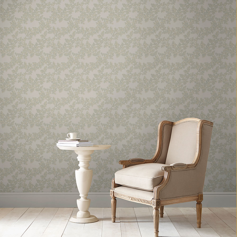 Burnham  Wallpaper - Dove Grey - by Laura Ashley