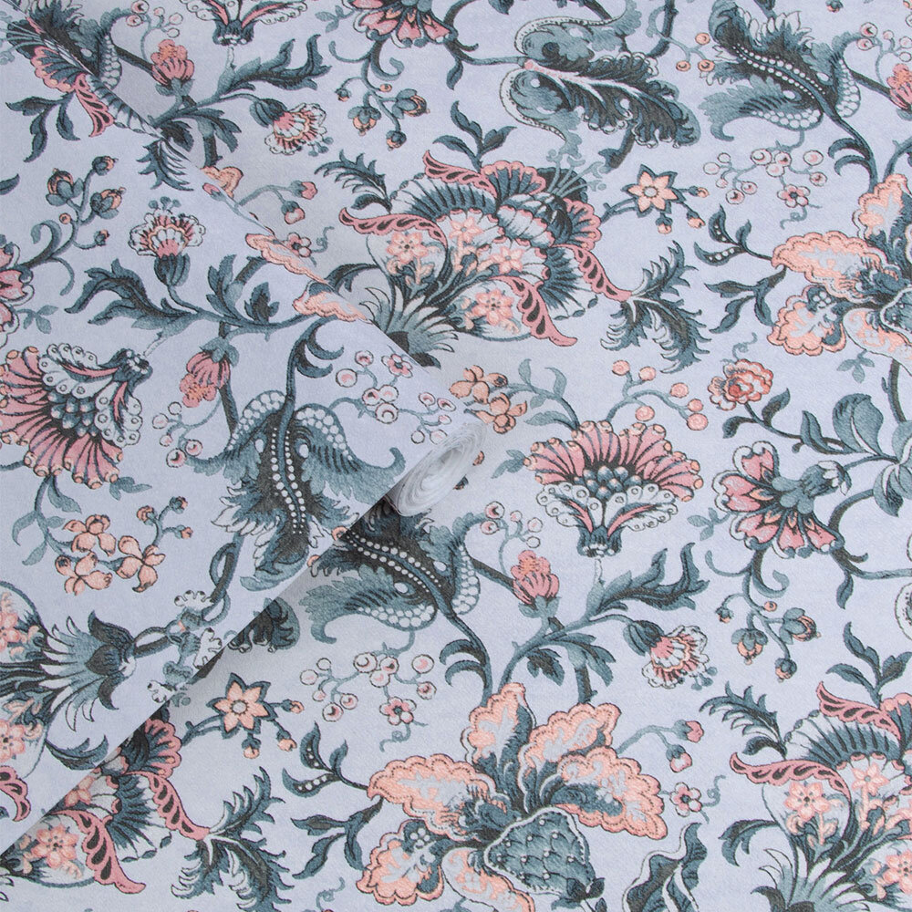 Portia  Wallpaper - Pale Slate - by Laura Ashley