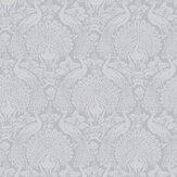 Peacock Damask  Wallpaper - Pale Slate - by Laura Ashley. Click for more details and a description.