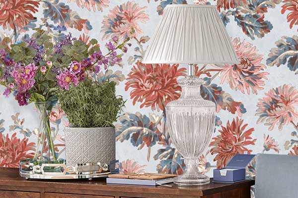 Maryam  Wallpaper - Crimson - by Laura Ashley