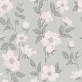 Fleurir  Wallpaper - Smoke Green  - by Laura Ashley. Click for more details and a description.