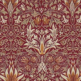 Snakeshead Fabric - Claret / Gold - by Morris. Click for more details and a description.