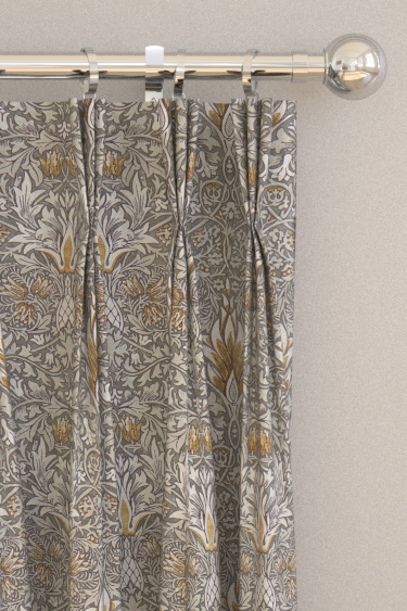 Snakeshead Curtains - Pewter / Gold - by Morris. Click for more details and a description.