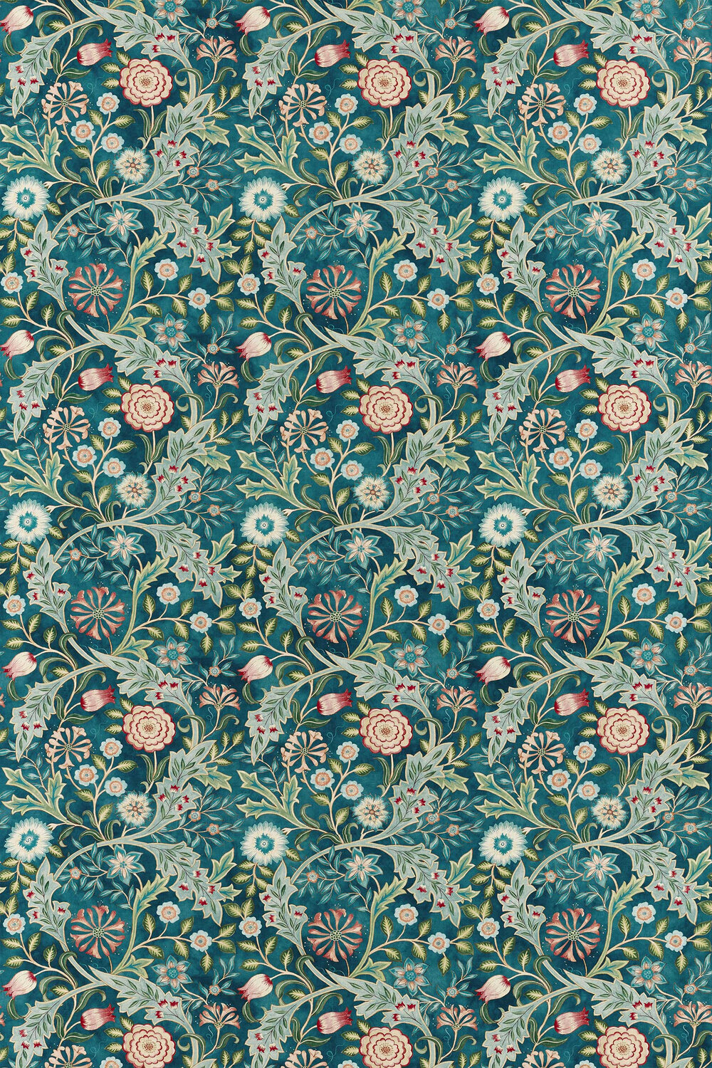 Wilhelmina Fabric - Teal - by Morris