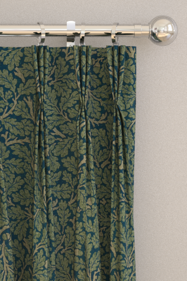 Oak Curtains - Teal / Slate - by Morris. Click for more details and a description.