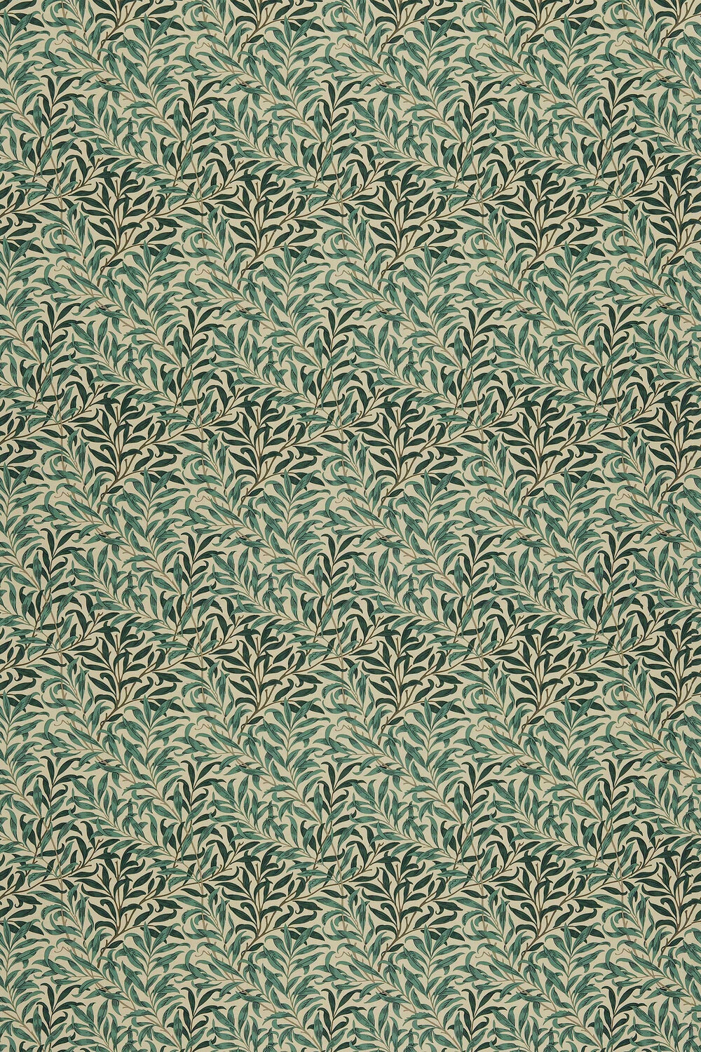 Willow Boughs Fabric - Taupe / Green - by Morris