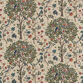 Kelmscott Tree Fabric - Woad / Wine - by Morris. Click for more details and a description.