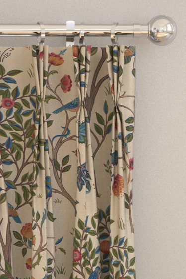Kelmscott Tree Curtains - Woad / Wine - by Morris. Click for more details and a description.