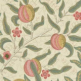 Fruit Fabric - Ivory / Teal - by Morris. Click for more details and a description.
