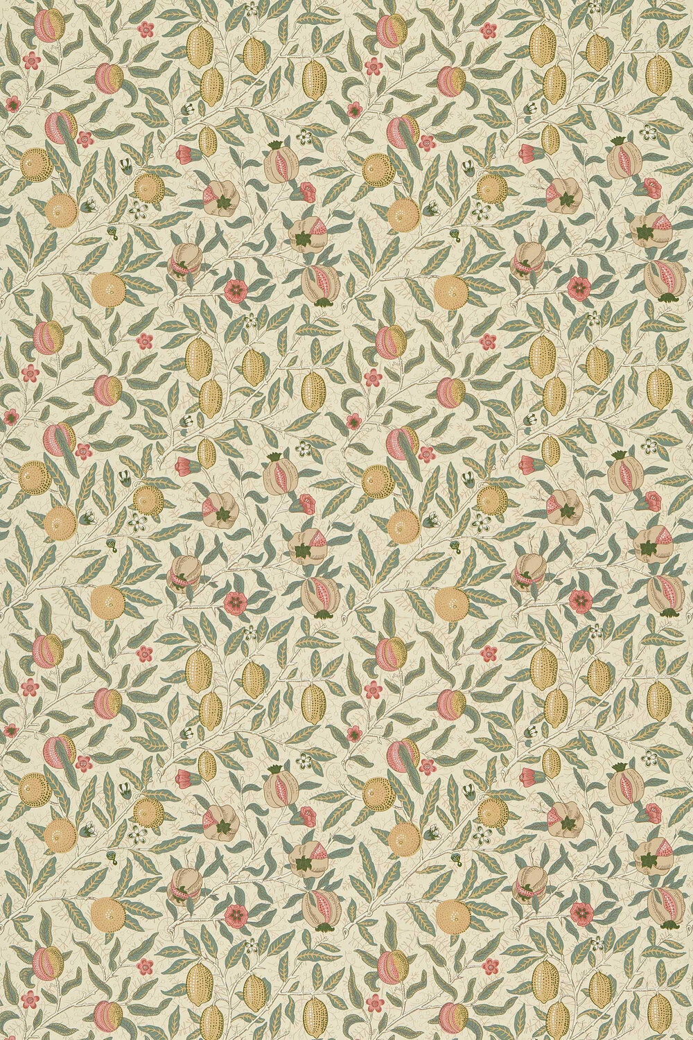 Fruit Fabric - Ivory / Teal - by Morris