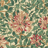 Honeysuckle Fabric - Cream / Wine - by Morris. Click for more details and a description.