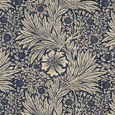 Marigold Fabric - Indigo / Linen - by Morris. Click for more details and a description.