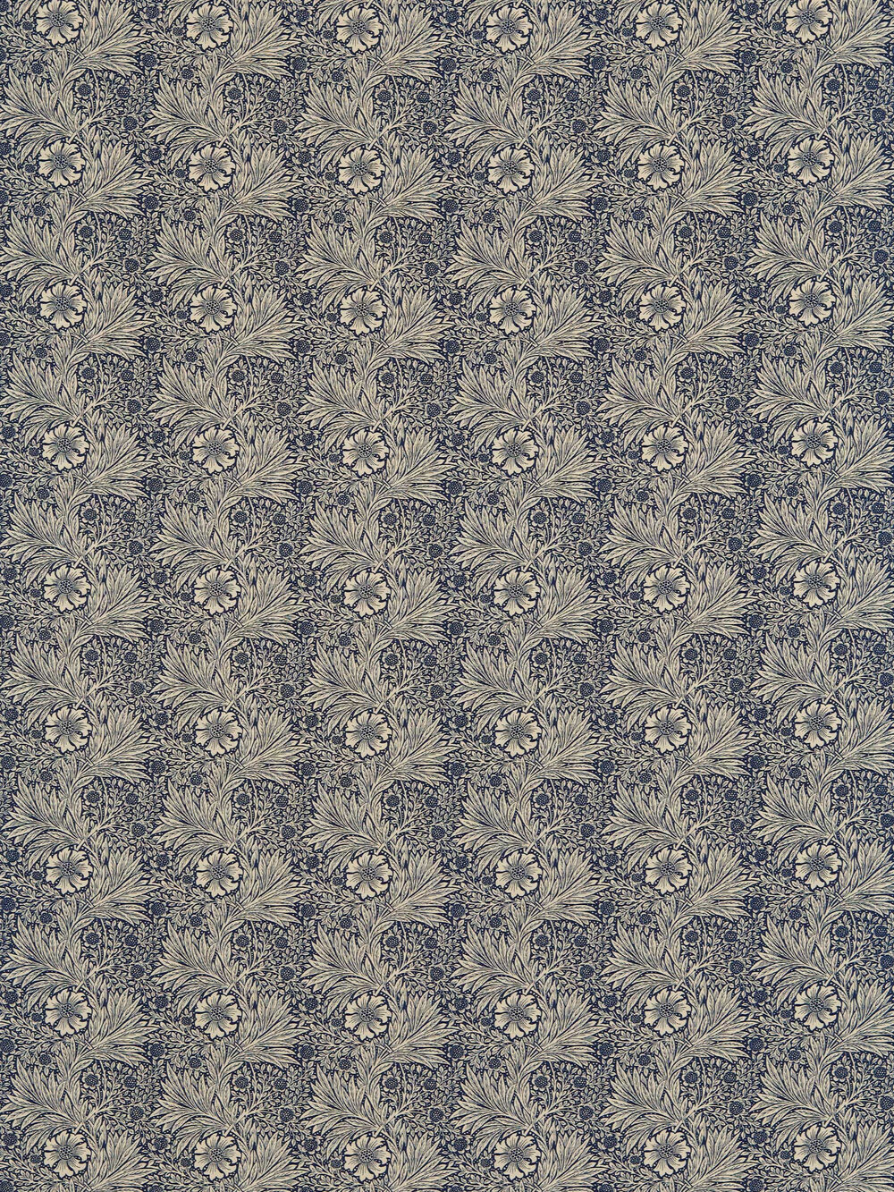 Marigold Fabric - Indigo / Linen - by Morris