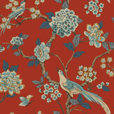 Bird Song Wallpaper - Coral - by Coordonne. Click for more details and a description.
