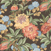 Summer Peony Wallpaper - Charcoal/ Jewel - by G P & J Baker. Click for more details and a description.
