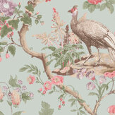 Broughton Rose Wallpaper - Aqua  - by G P & J Baker. Click for more details and a description.