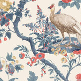 Broughton Rose Wallpaper - Indigo/ Red - by G P & J Baker. Click for more details and a description.