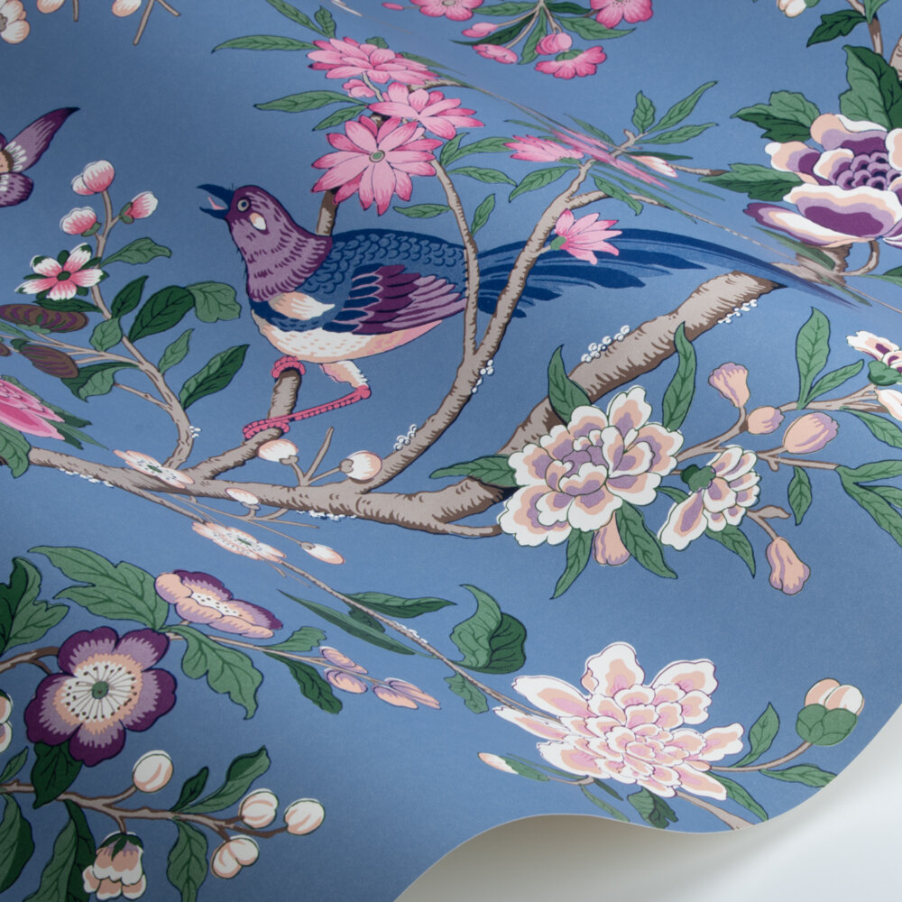 Chinoiserie Hall Wallpaper - Blueberry/Purple - by Sanderson