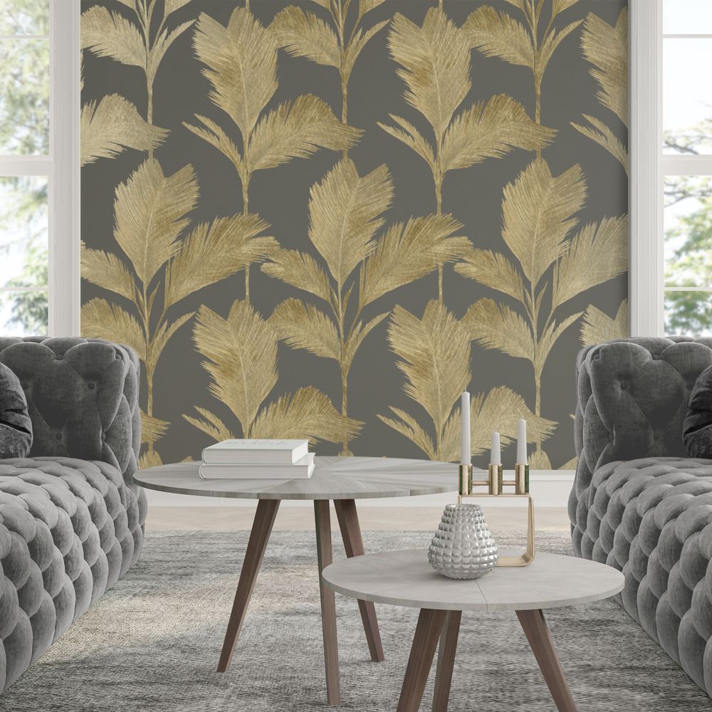 Alessia Wallpaper - Gold / Gunmetal - by Albany