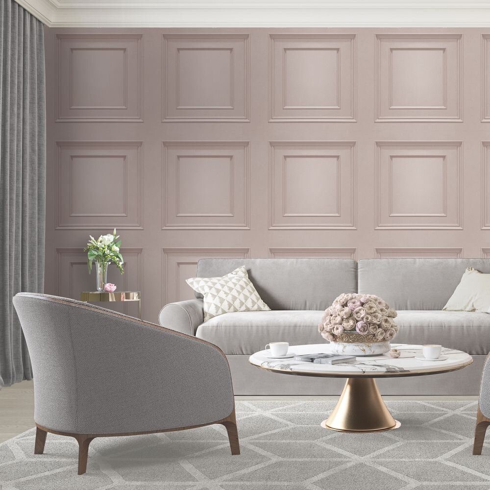 Amara Panel Wallpaper - Soft Pink - by Albany