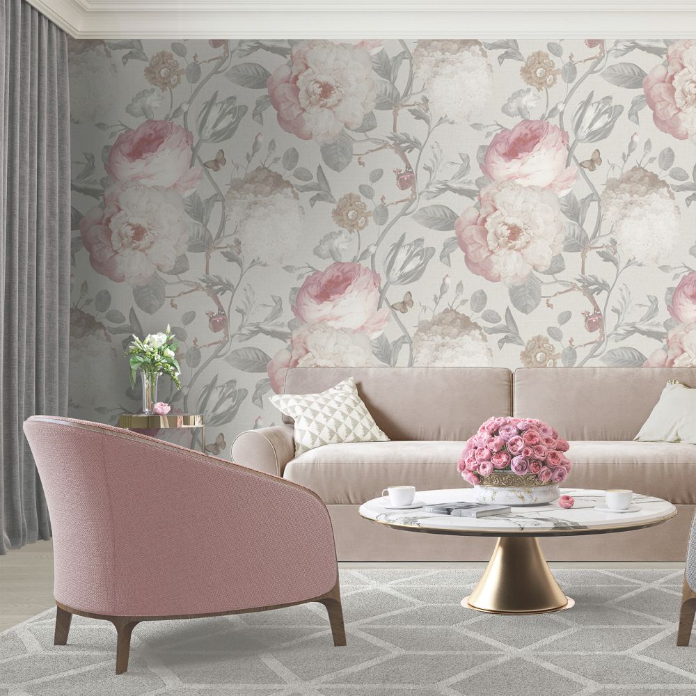Giorgio Floral Wallpaper - Cream - by Albany