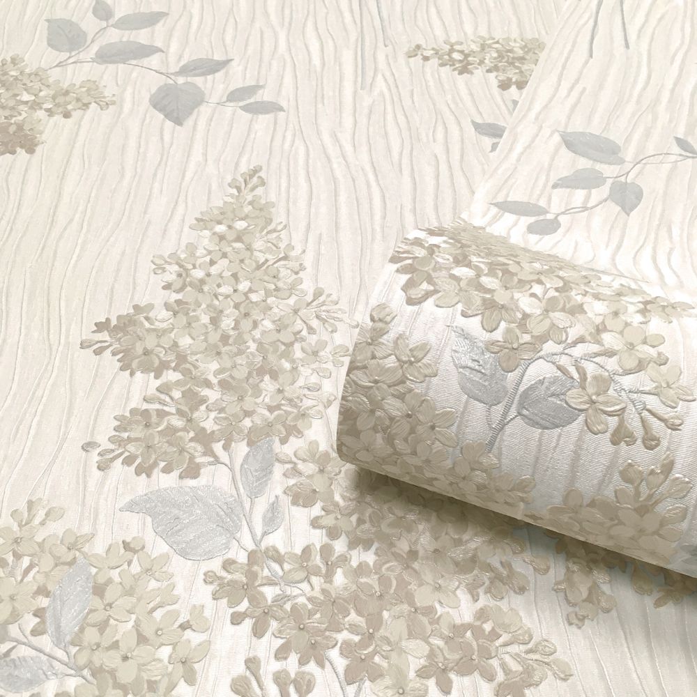 Tiffany Fiore Wallpaper - Beige - by Albany