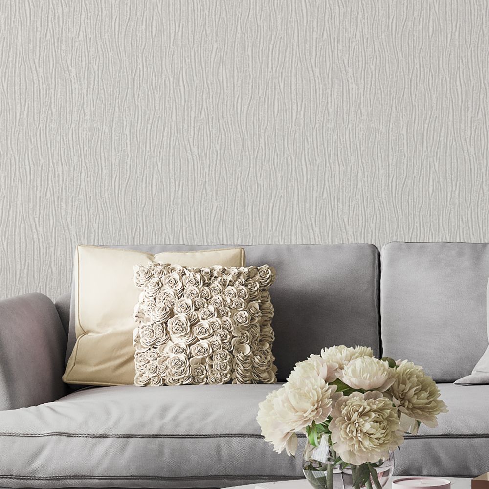 Tiffany Texture Wallpaper - Soft Silver - by Albany