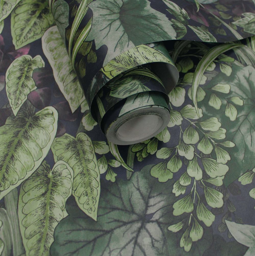 Cascading Garden Wallpaper - Navy - by Albany