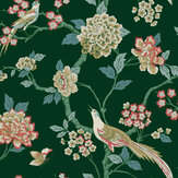 Bird Song Wallpaper - Emerald - by Coordonne. Click for more details and a description.