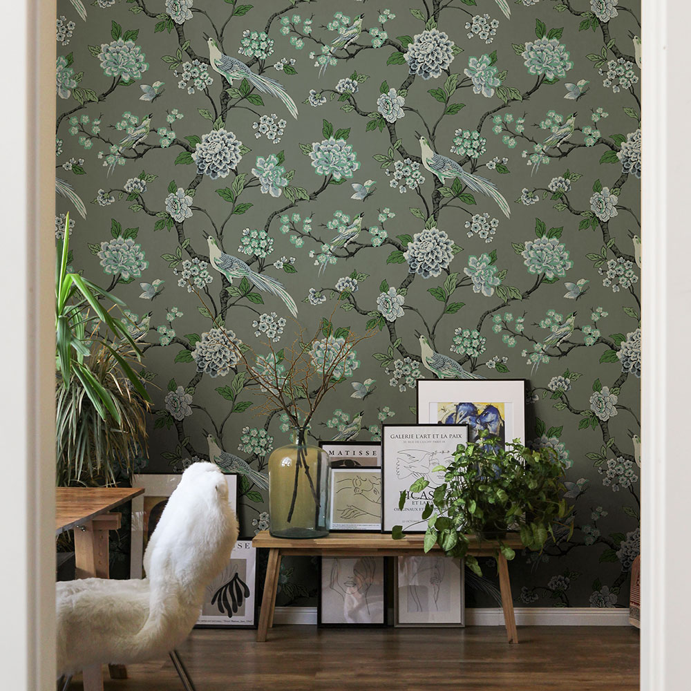 Bird Song Wallpaper - Steel - by Coordonne