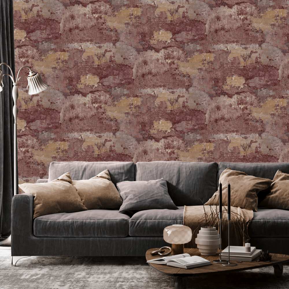 Elgon Wallpaper - Burgundy - by Albany