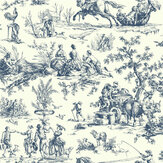 Bucolic Toile Wallpaper - Indigo - by Coordonne. Click for more details and a description.
