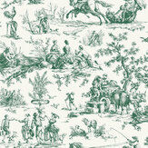 Bucolic Toile Wallpaper - Emerald - by Coordonne. Click for more details and a description.