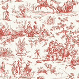 Bucolic Toile Wallpaper - Coral - by Coordonne. Click for more details and a description.