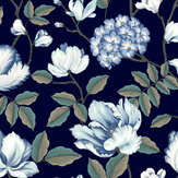 Morning Garden Wallpaper - Navy - by Coordonne. Click for more details and a description.