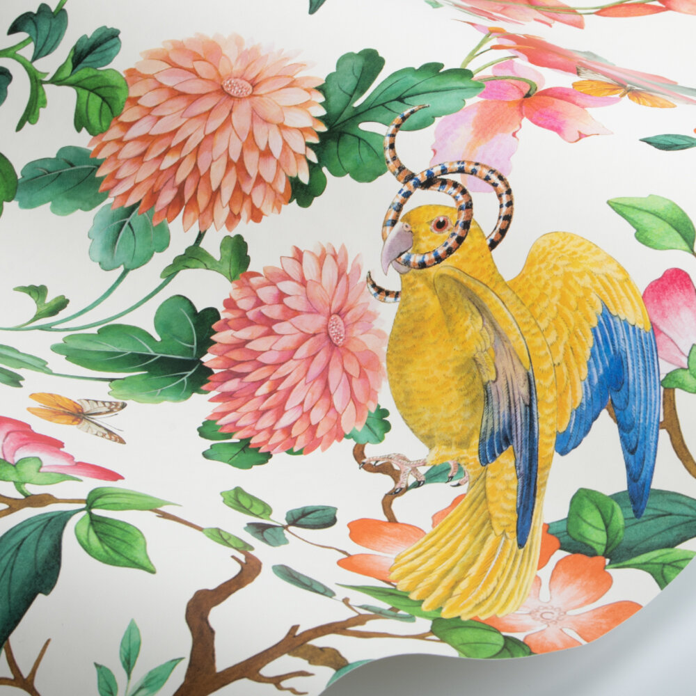 Golden Parrot Wallpaper - Ivory - by Wedgwood by Clarke & Clarke